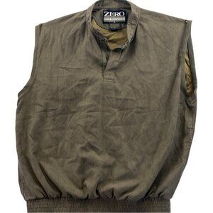 Zero Restriction Golf Outerwear Vest L Plaid Olive Sleeveless Lightweight Windbr